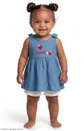 ENS ROBE JEANS FRAISE