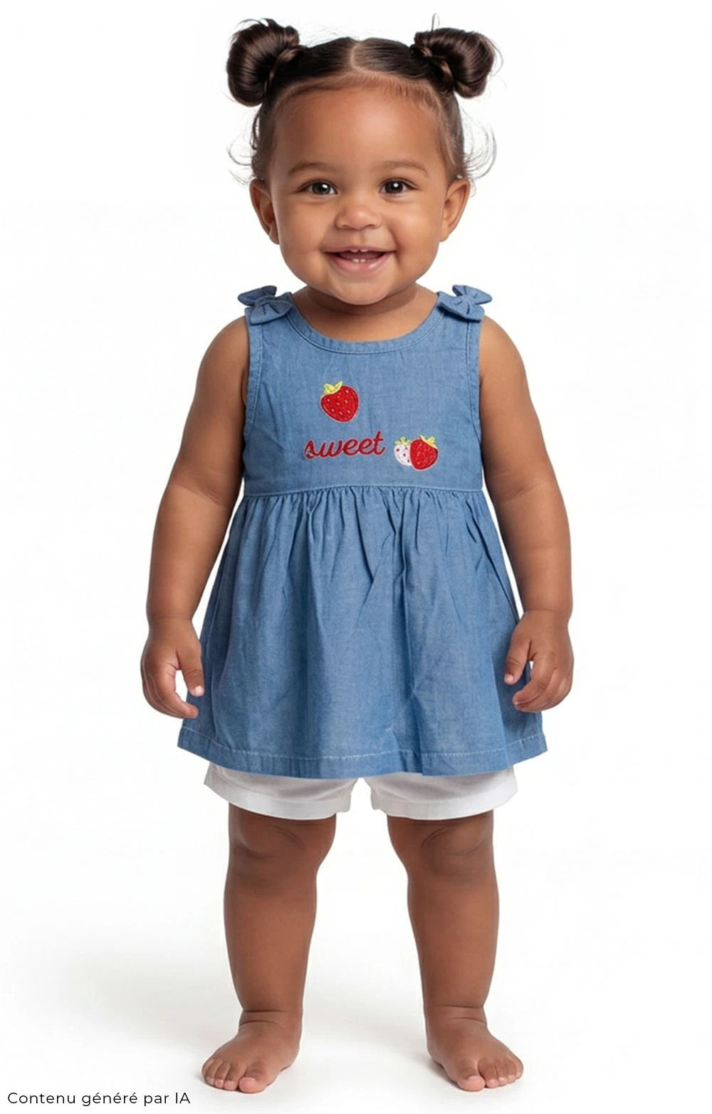 ENS ROBE JEANS FRAISE