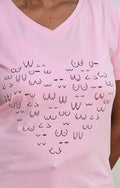 T SHIRT COEUR ROSE