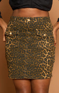 JUPE JEANS LEOP 2POCHES