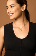 COLLIER ACIER PIERRE BLEU