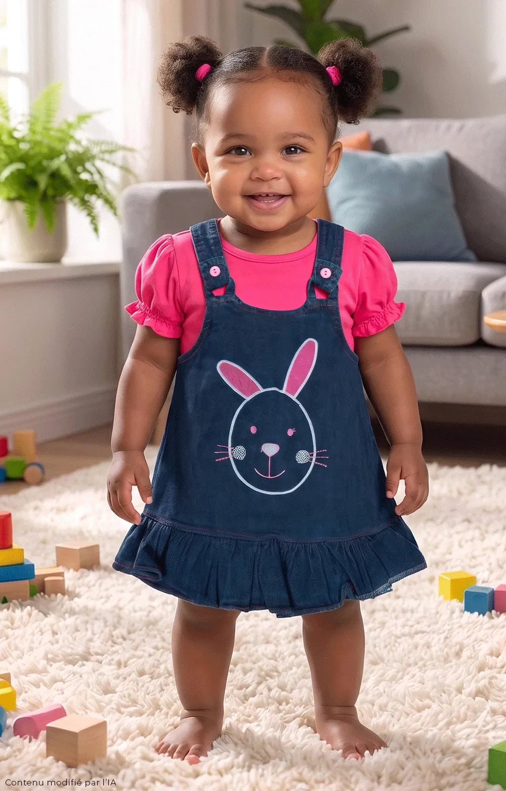 ENS ROBE JEANS LAPIN