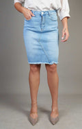 JUPE JEANS BAS DEFILER 2291