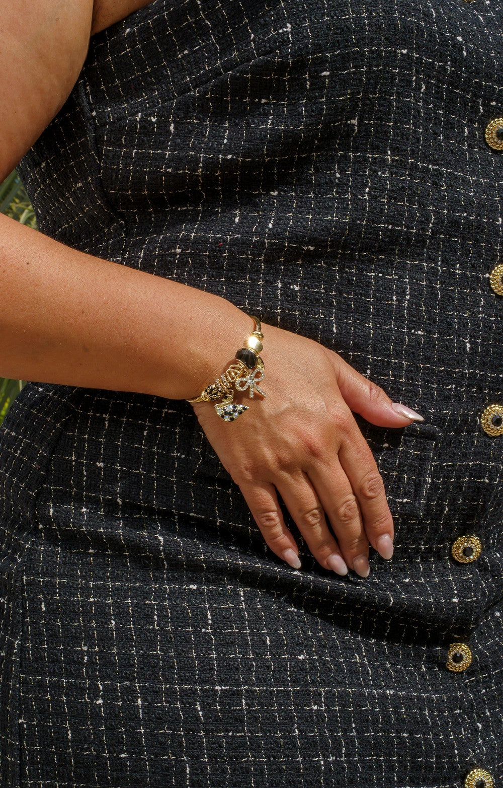 BRACELET ACIER NOEUD CHARMS