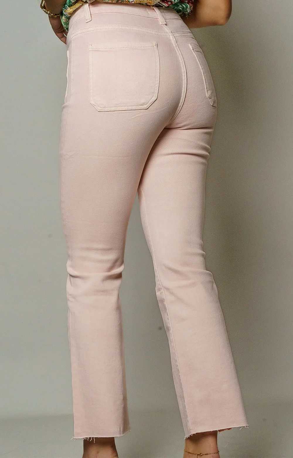 JEANS ROSE BRODEE