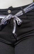 JEANS LARGE NOIR + FOULARD