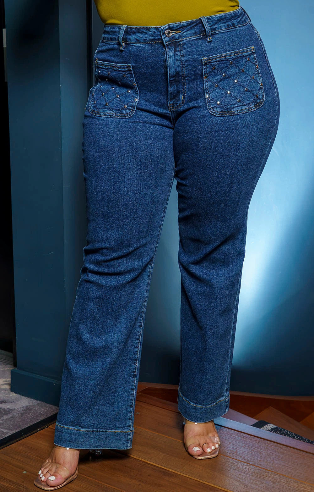 JEANS LARGE POCHE CLOUTER