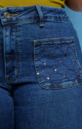 JEANS LARGE POCHE CLOUTER