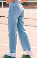 JEANS BAS DENTELLE