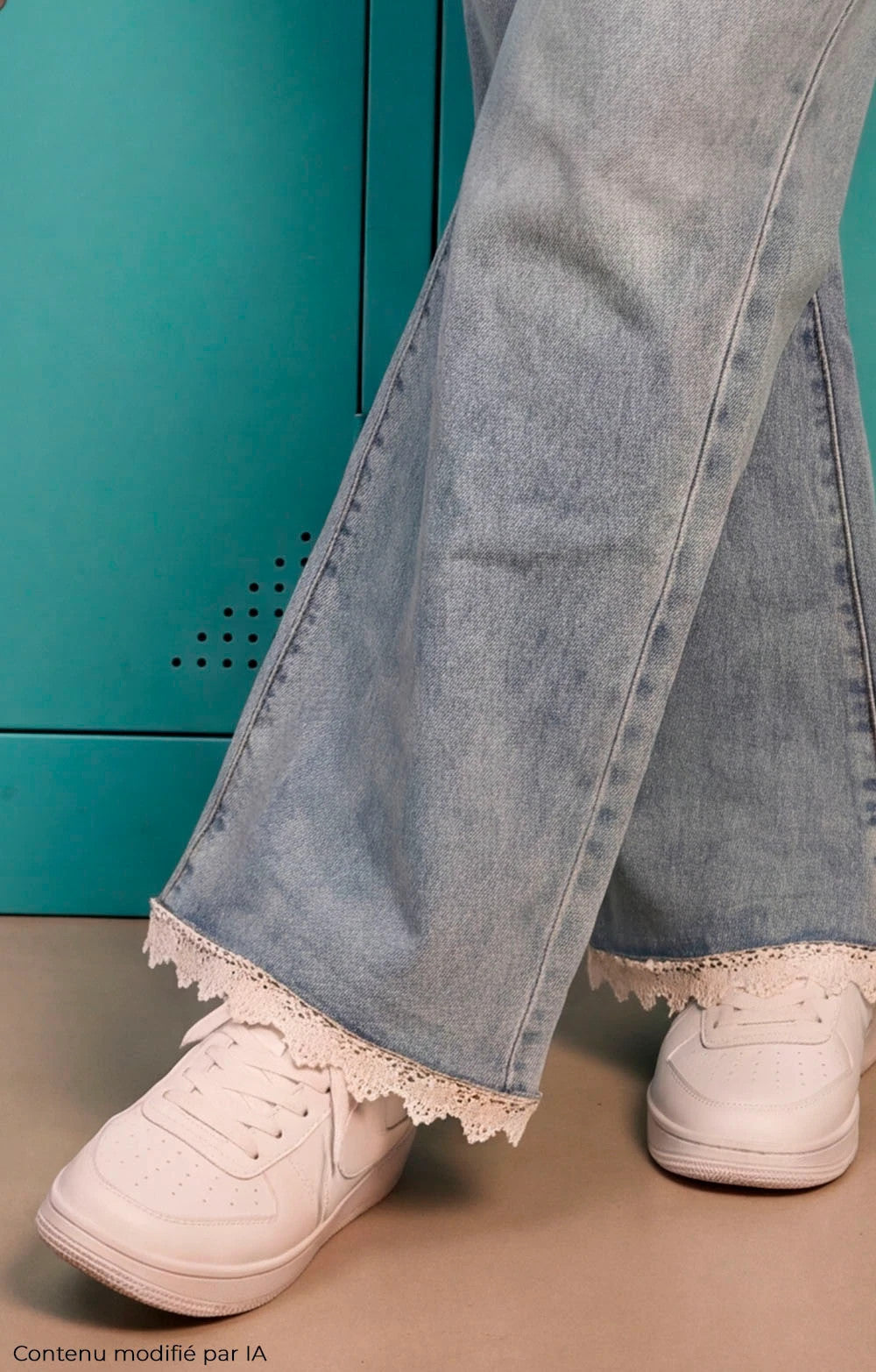 JEANS BAS DENTELLE