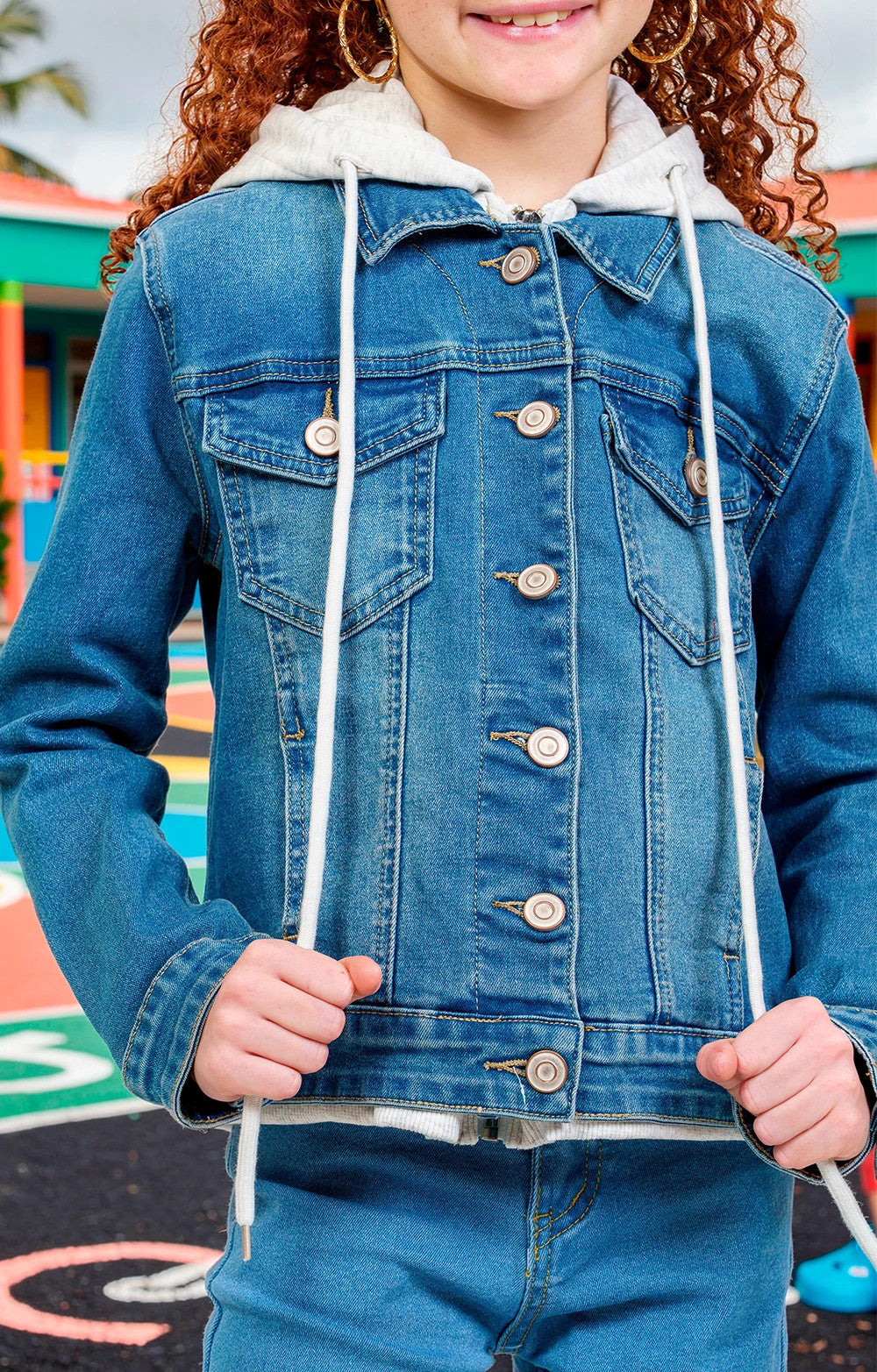 VESTE JEANS CAPUCHE GIRL