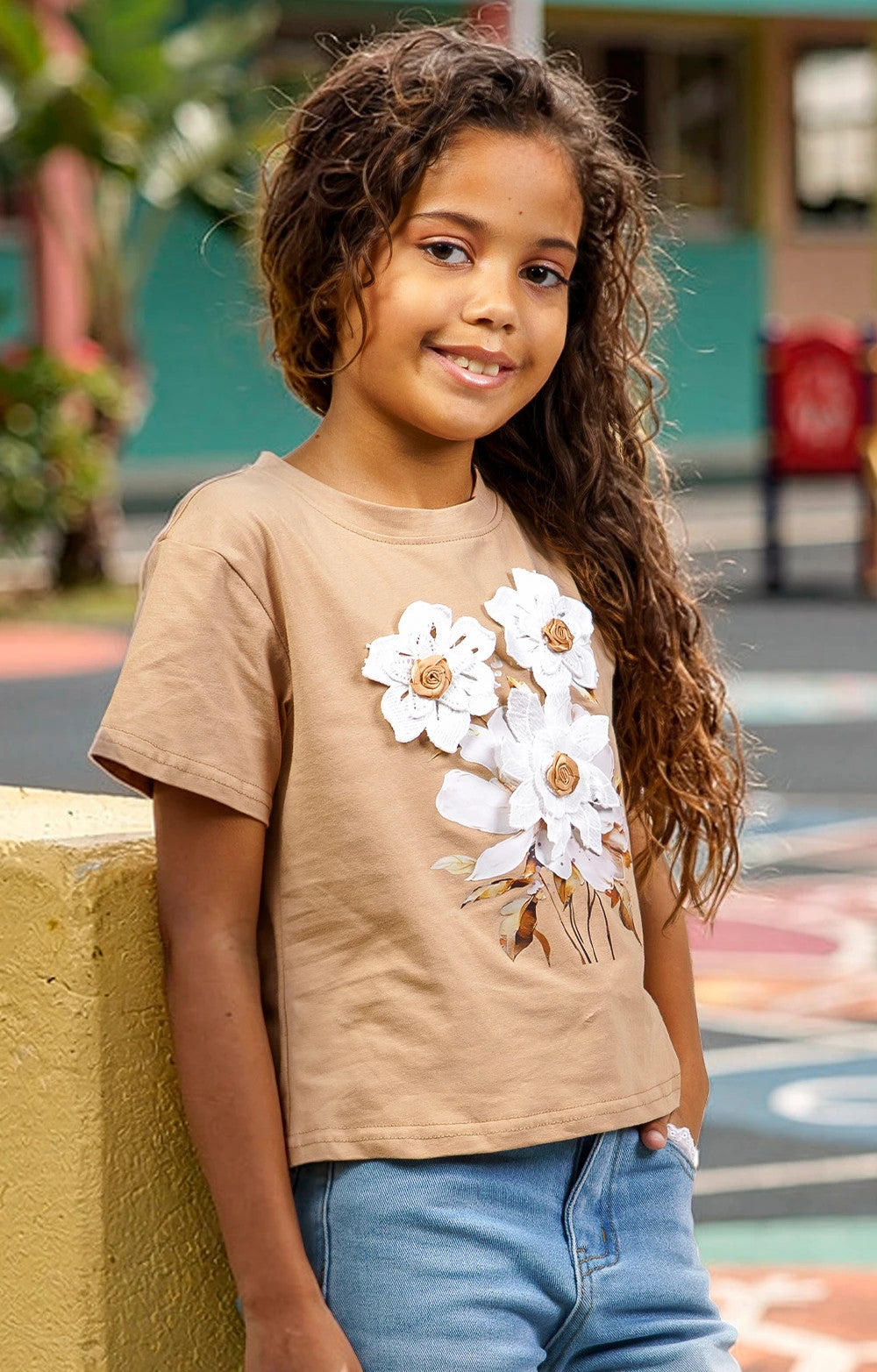T SHIRT FLEURIE GIRL