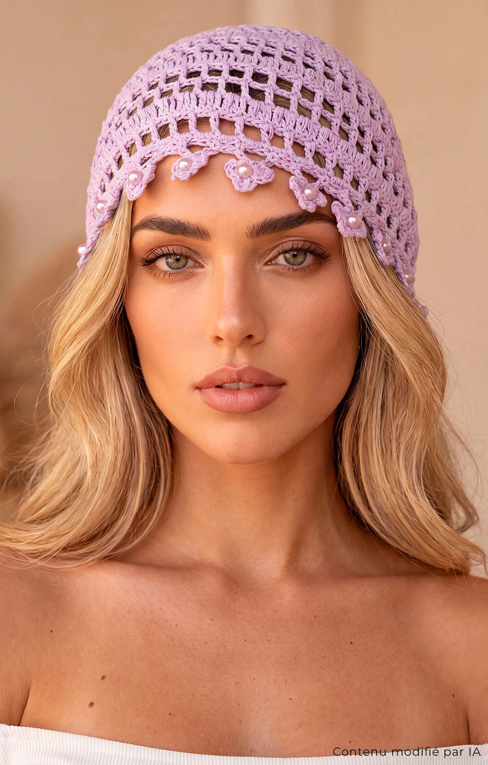 BONNET CROCHET SEQUIN