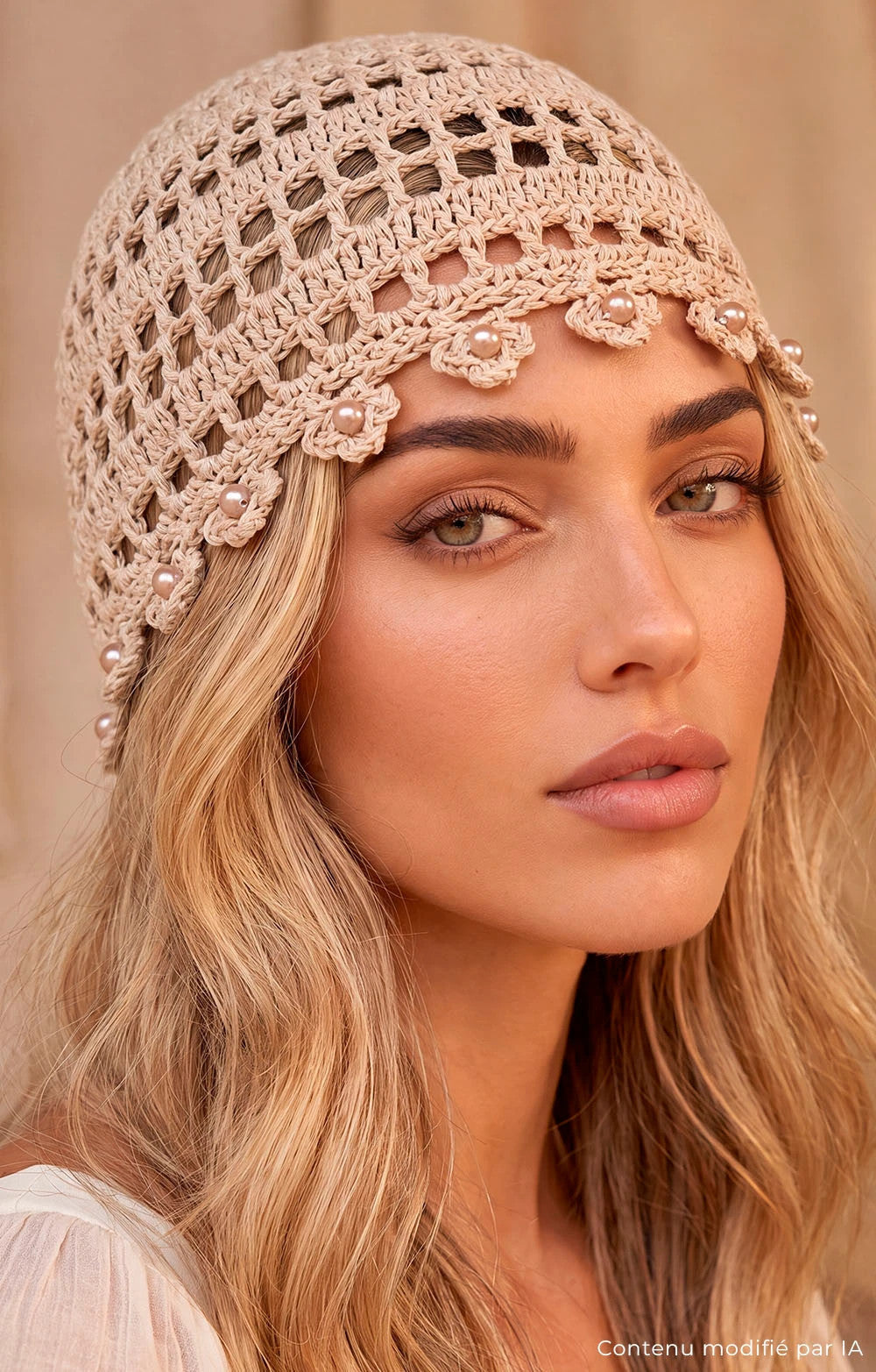 BONNET CROCHET SEQUIN